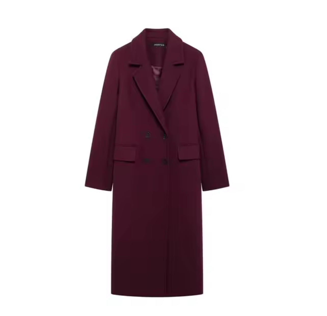 Manteau long avec col à revers