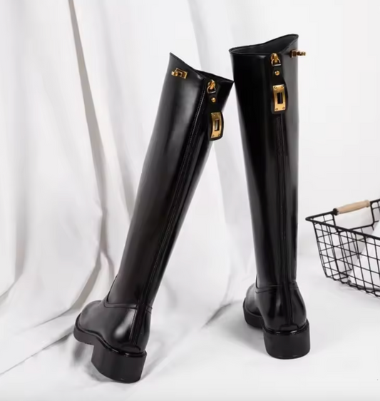 Bottes hautes avec fermeture éclair