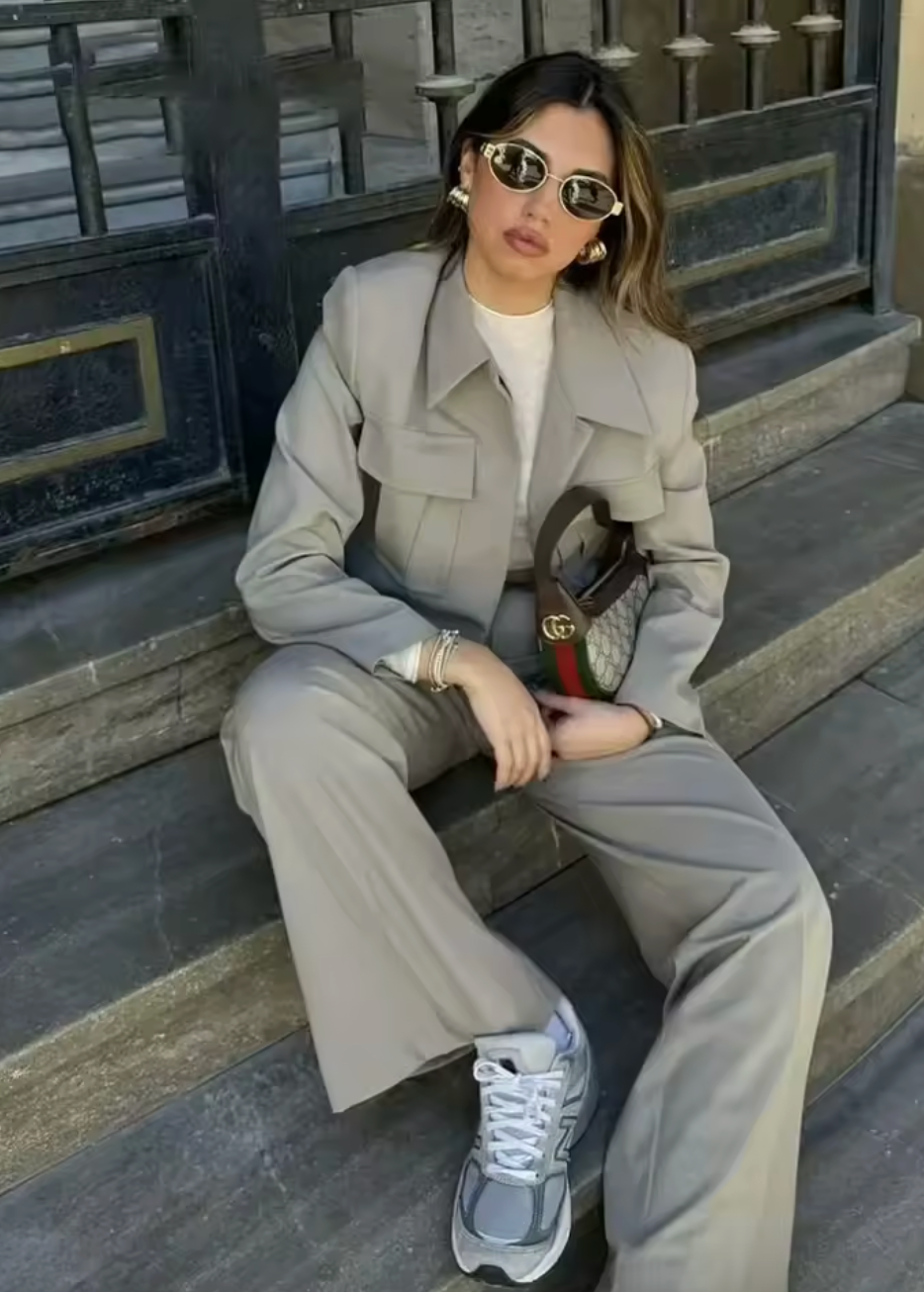 Jacket avec poches et Pantalon taille haute