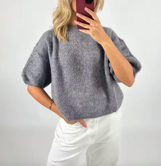 T-shirt en tricot avec col rond