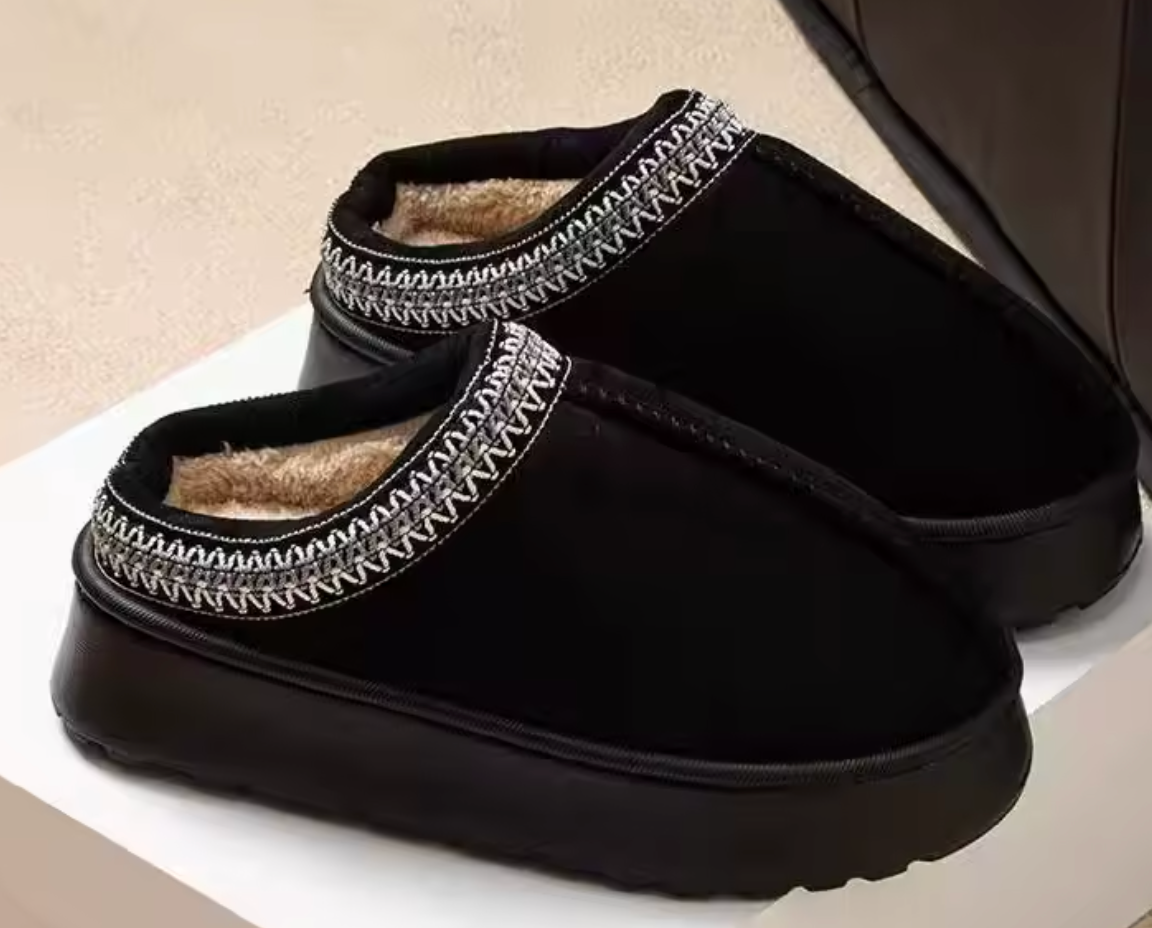 Chaussons moelleux à plateforme
