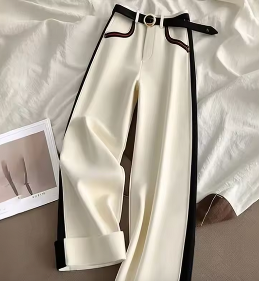 Pantalon décontracté à rayures latérales