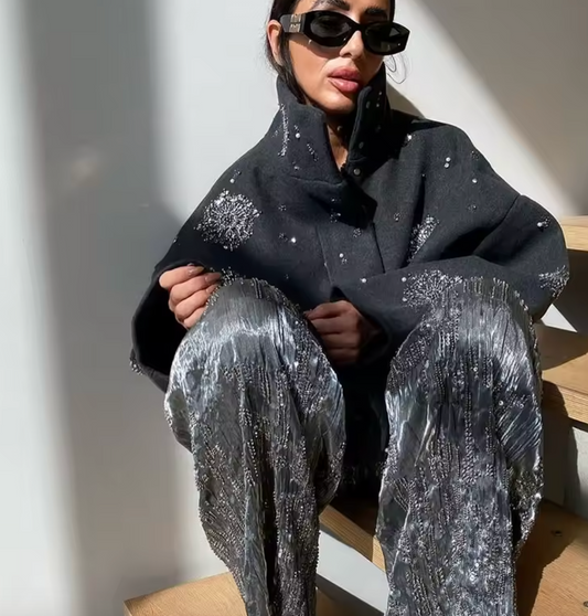 Manteau chic avec strass