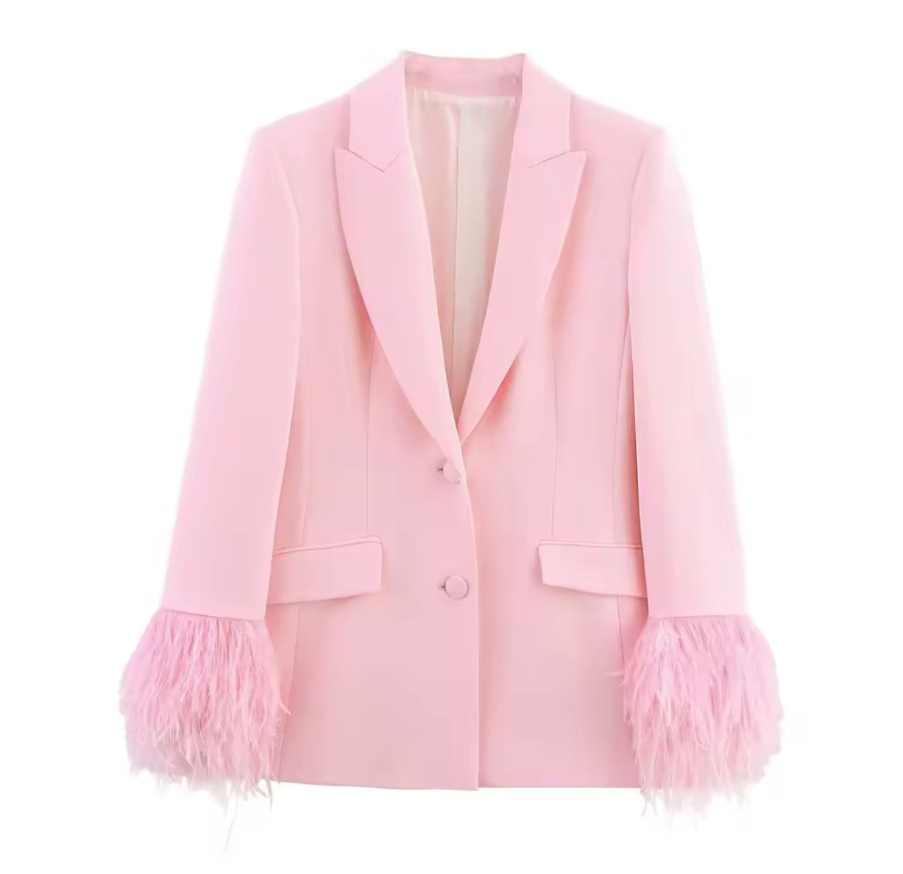 Blazer avec plumes et pantalon élégant