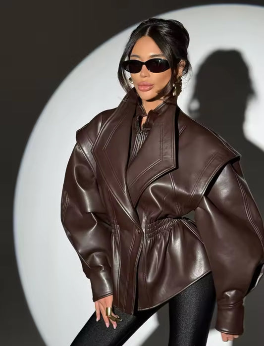 Veste en similicuir rétro vintage