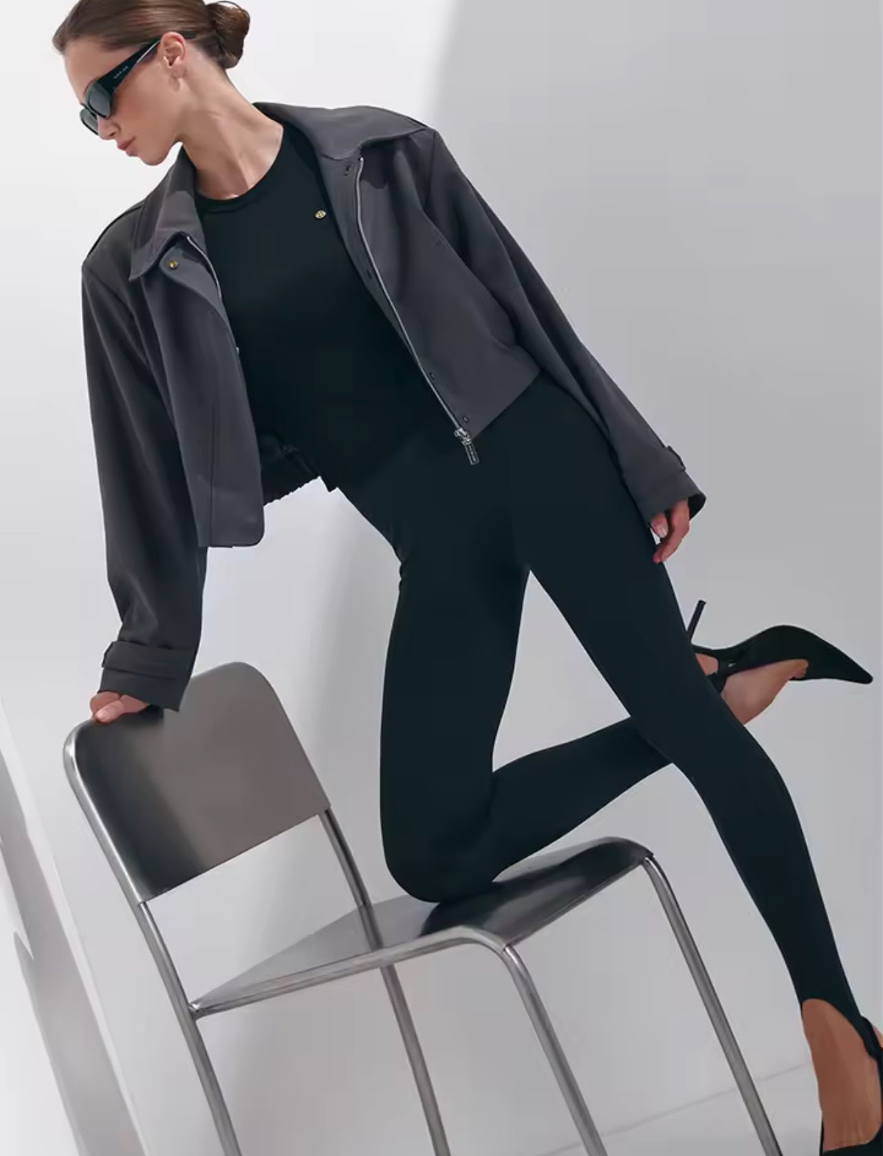 Legging avec bretelles pied