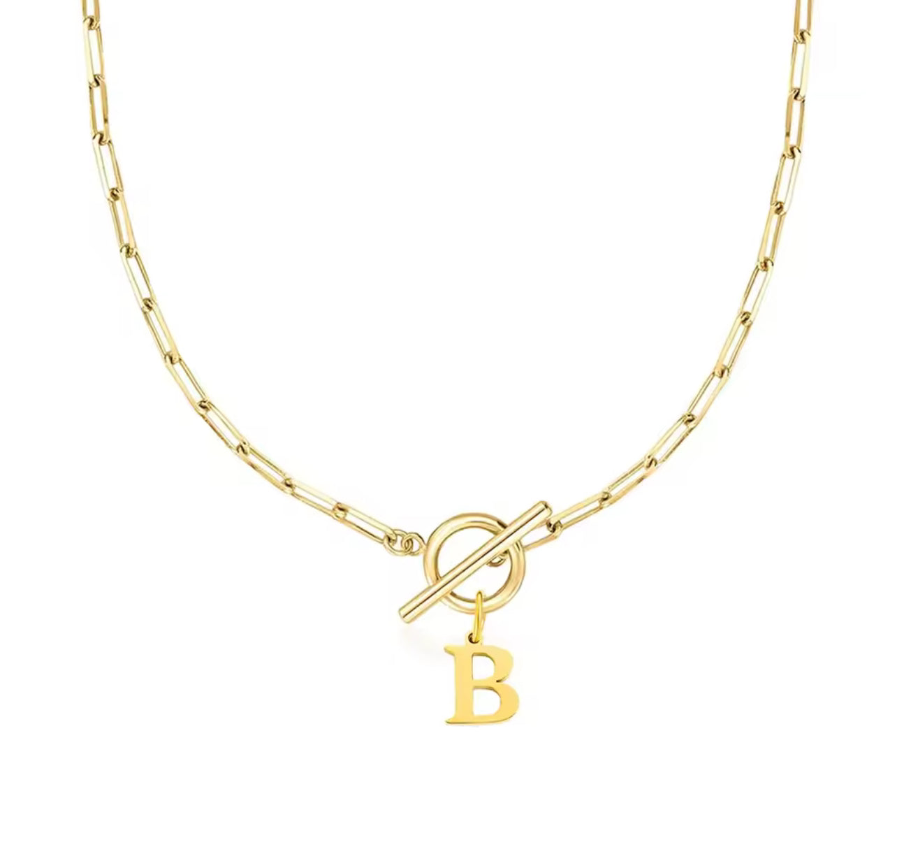 Collier en acier inoxydable avec lettre alphabet