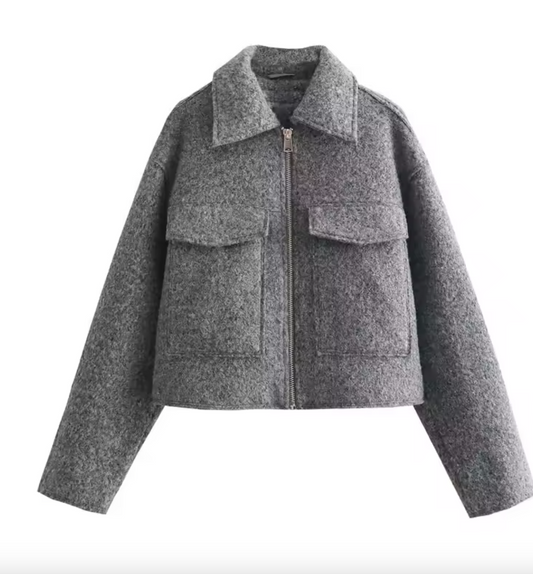 Veste zipée en tweed