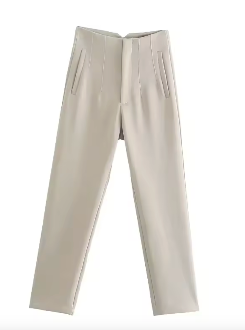 Pantalon taille haute avec fermeture éclair