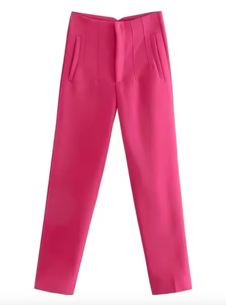Pantalon taille haute avec fermeture éclair