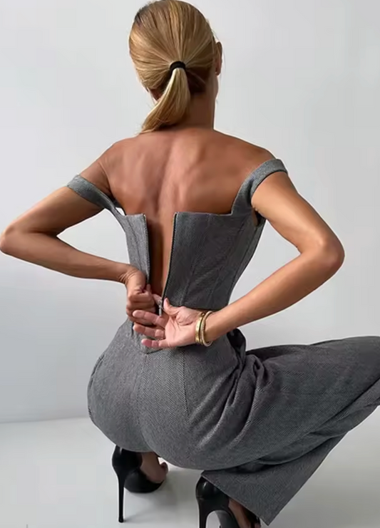 Ensemble 3 pièces blazer, top et pantalon
