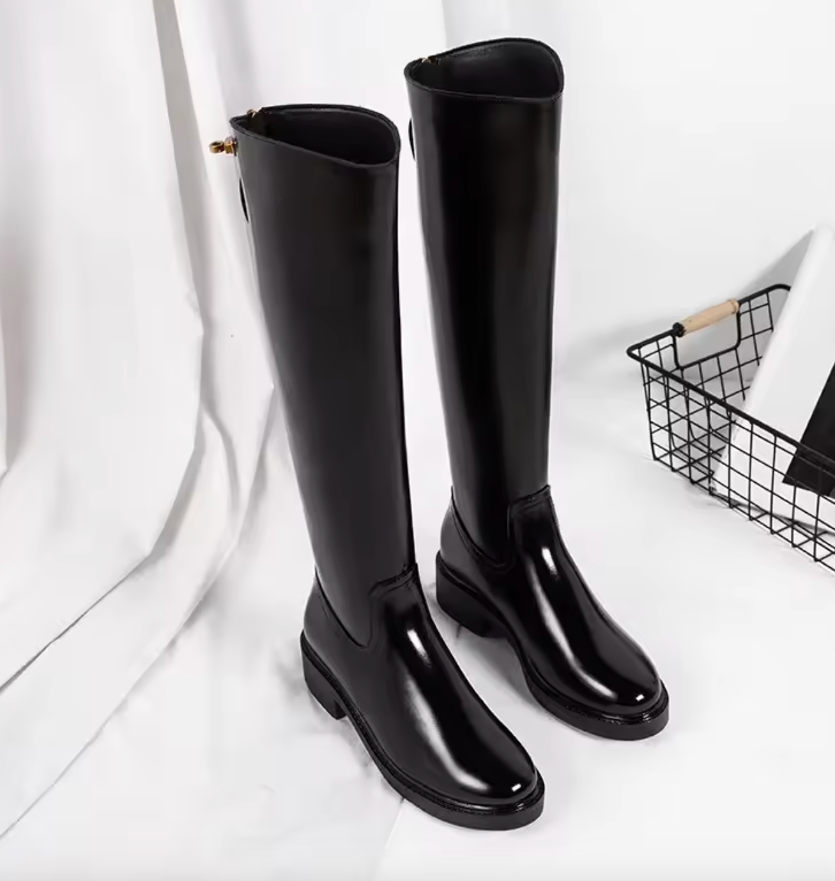 Bottes hautes avec fermeture éclair