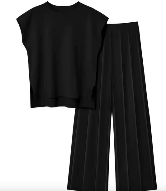 Ensemble pull sans manches et pantalon