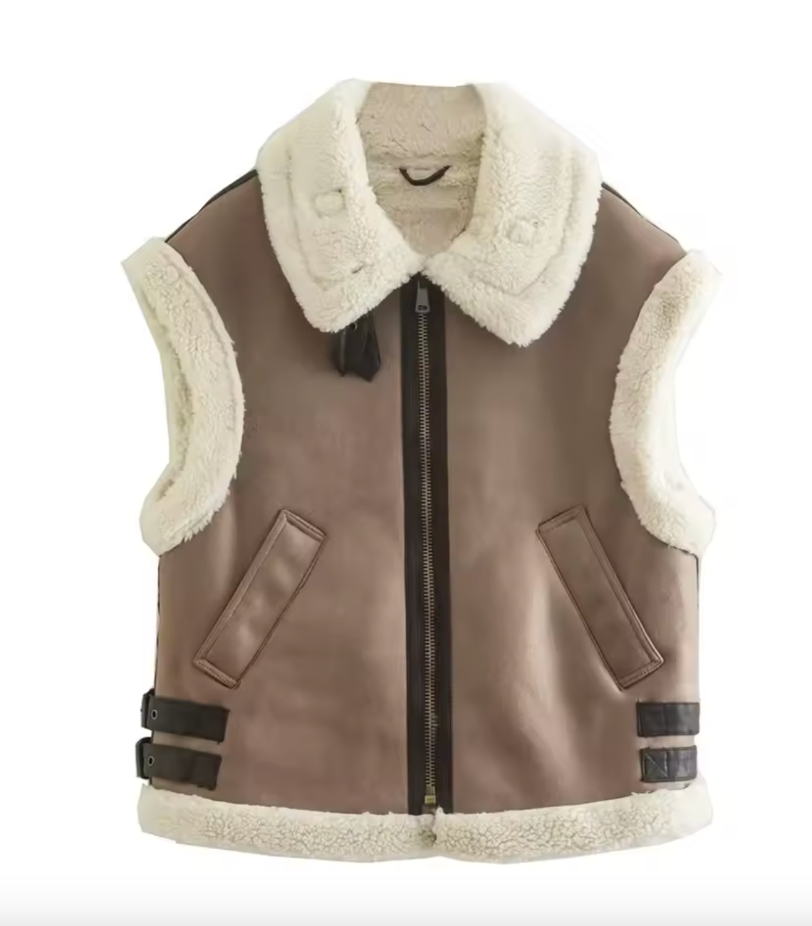 Manteau gilet avec fausse fourrure