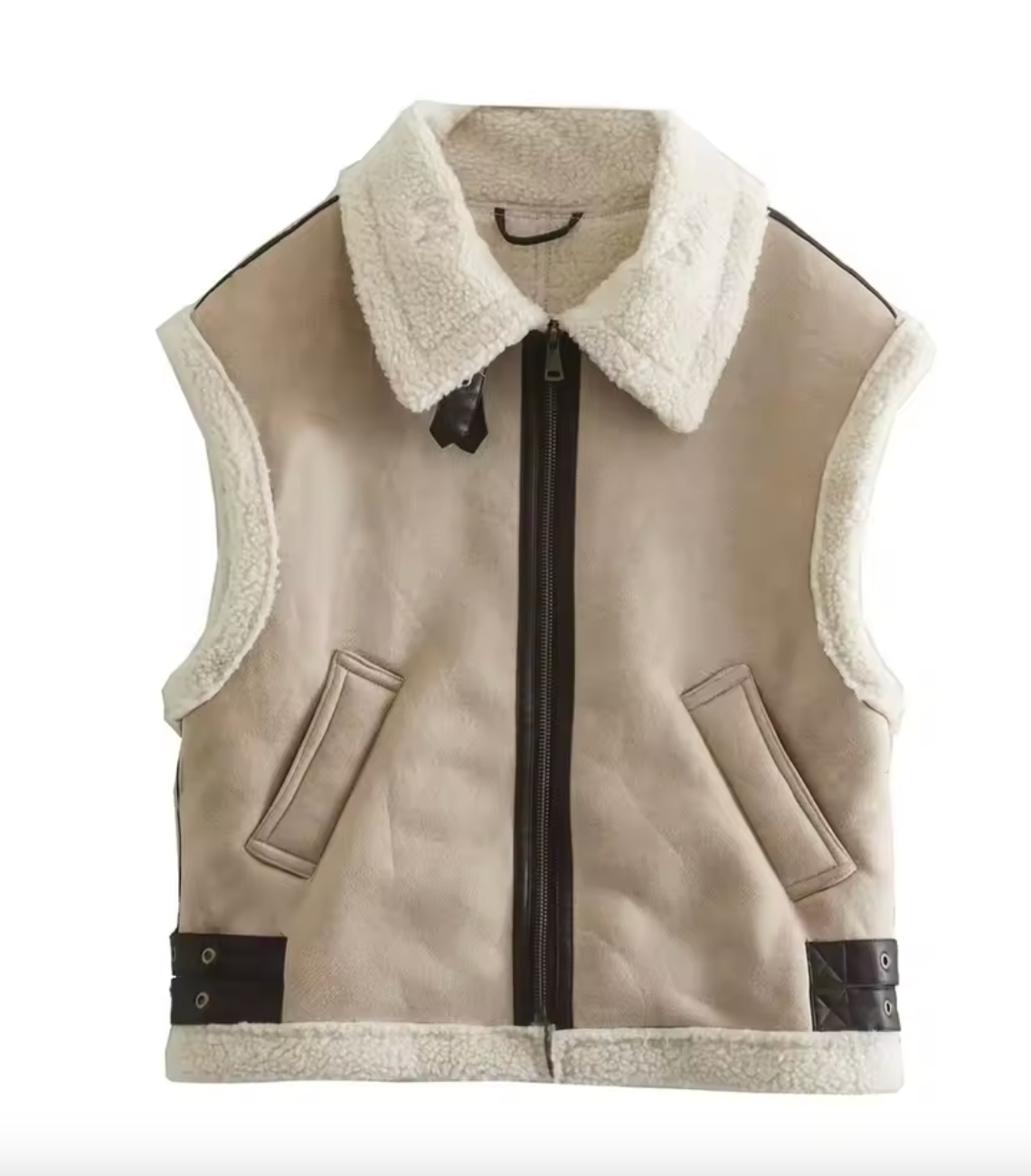 Manteau gilet avec fausse fourrure