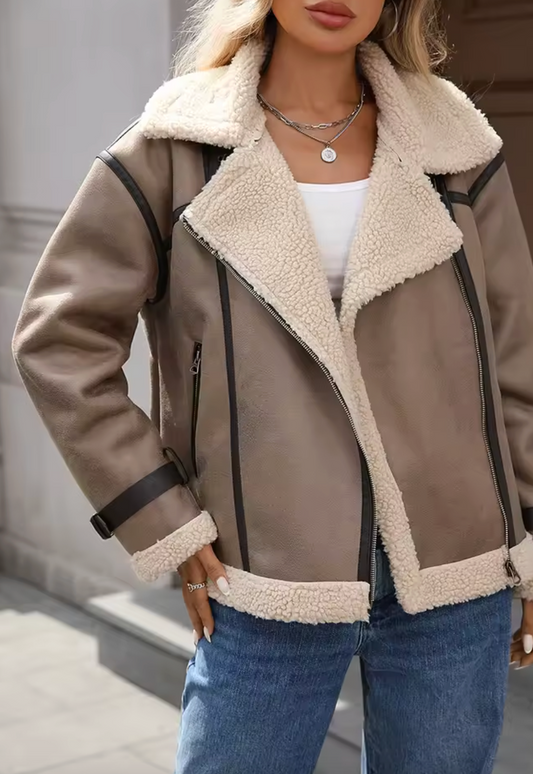 Manteau jacket avec doublure pelucheuse