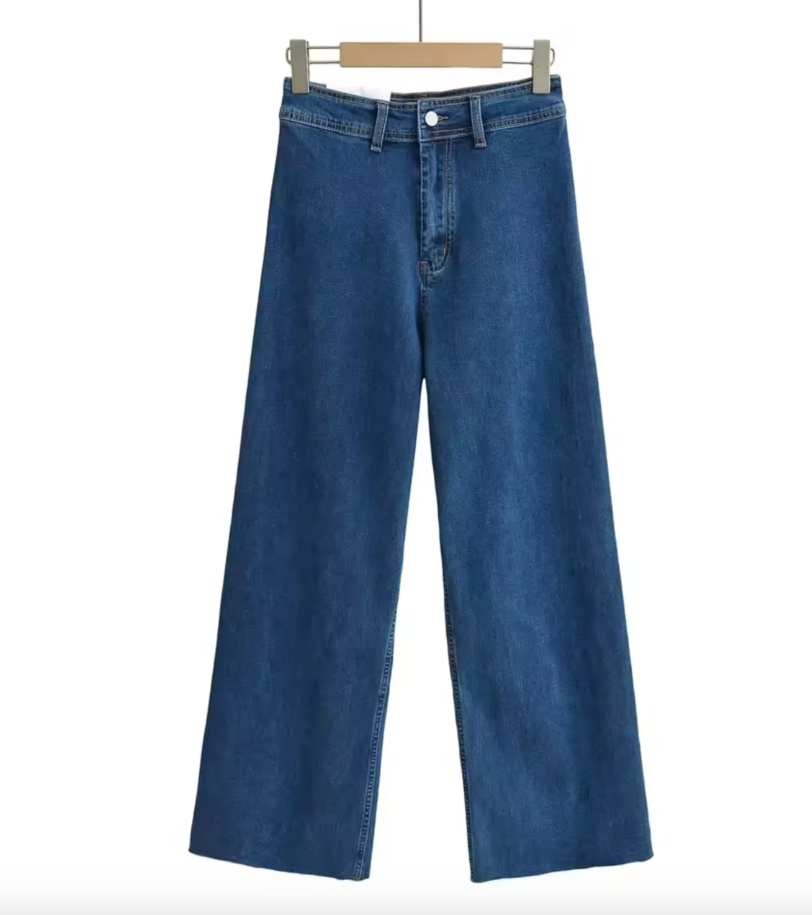 Jeans avec jambe large et taille haute
