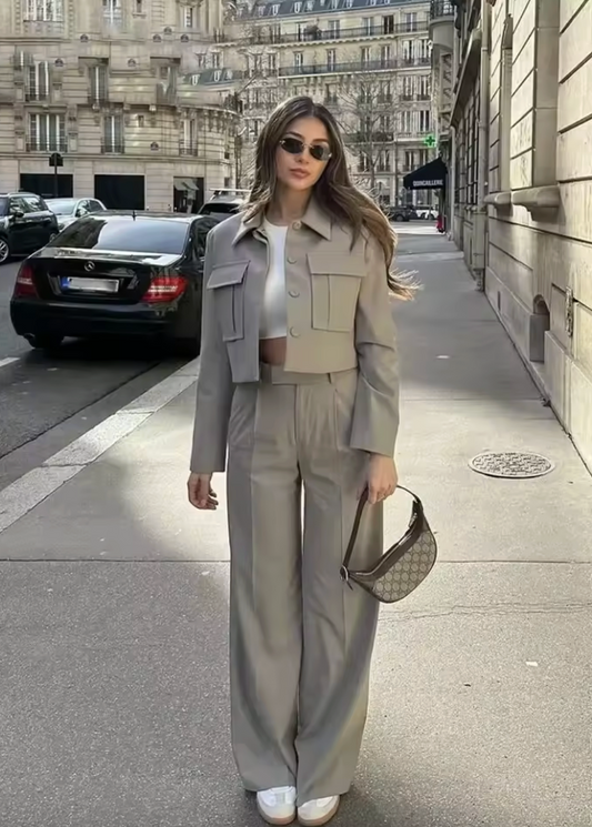 Jacket avec poches et Pantalon taille haute