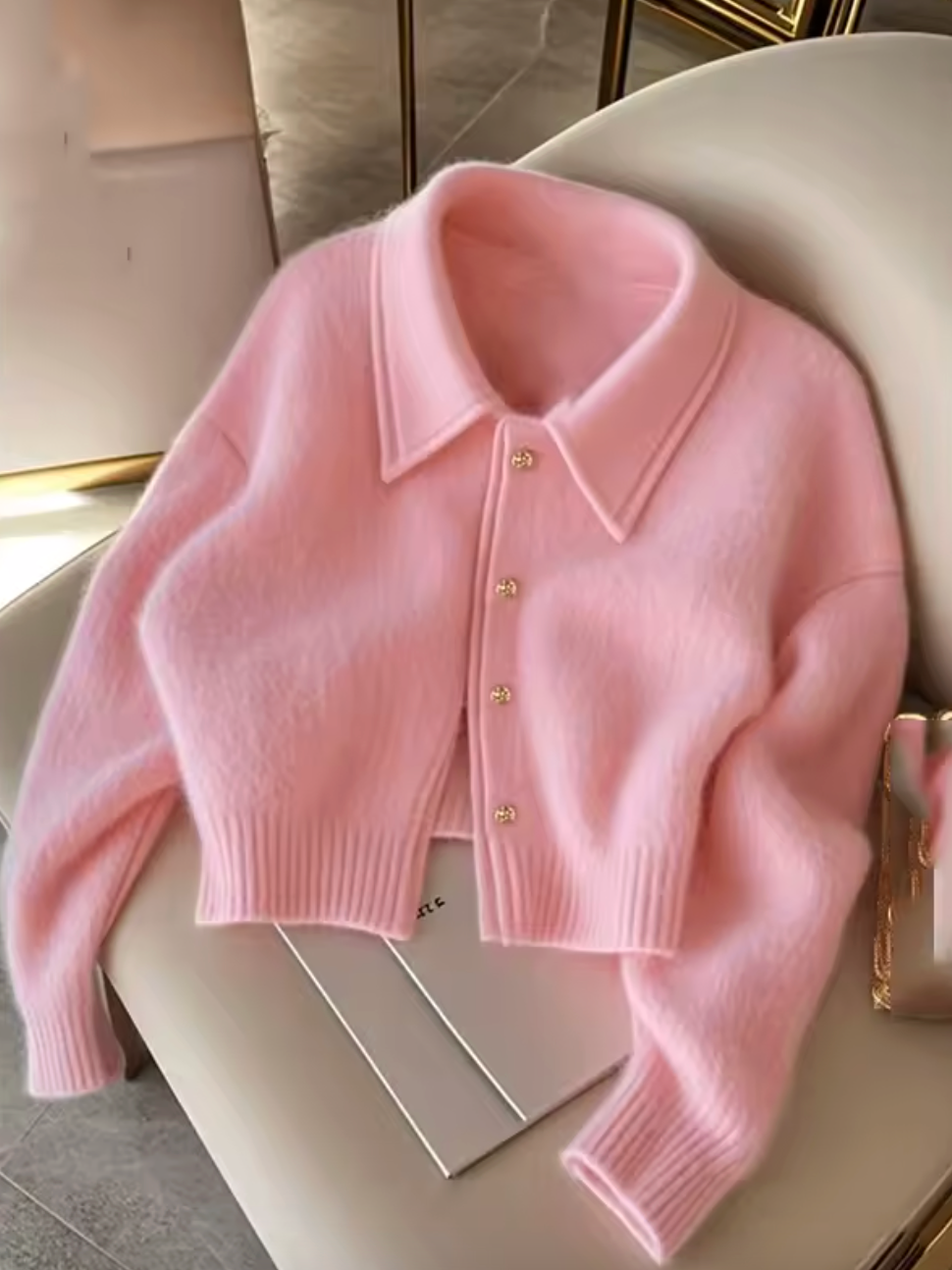 Cardigan élégant pelucheux