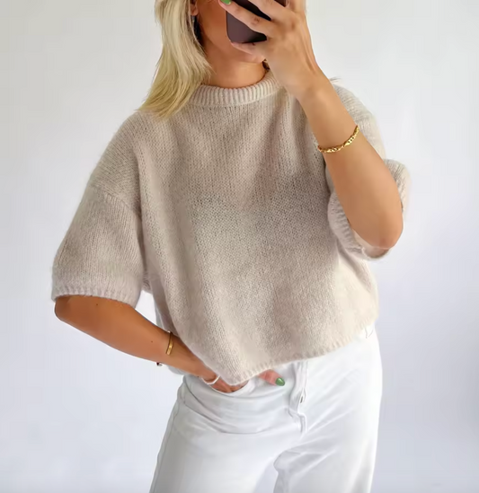 T-shirt en tricot avec col rond