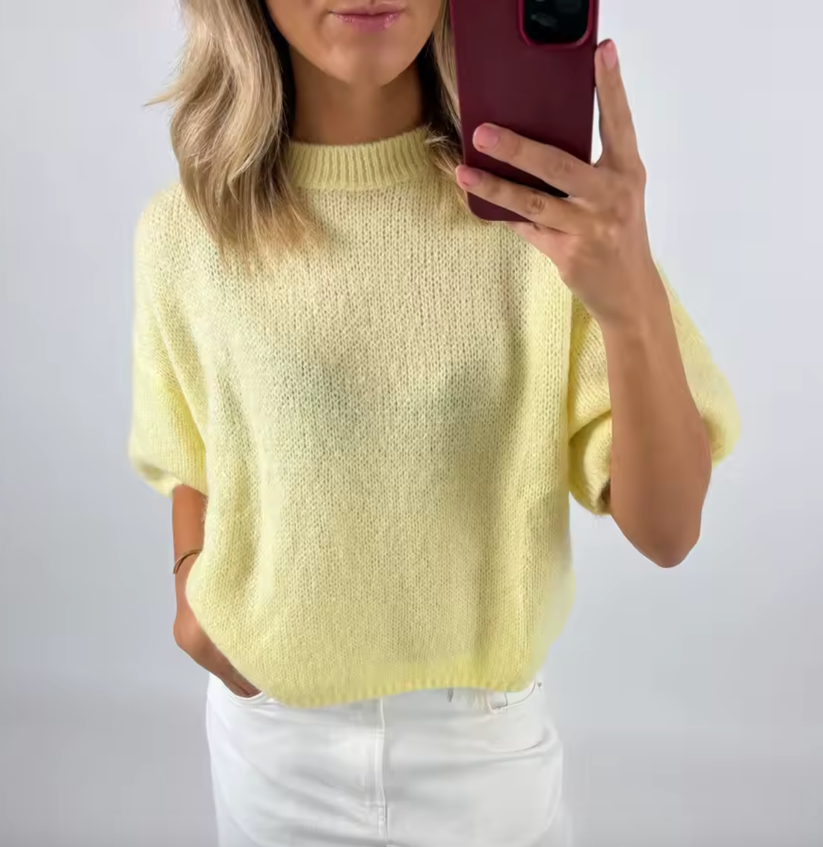 T-shirt en tricot avec col rond