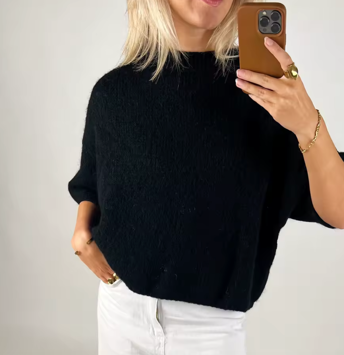 T-shirt en tricot avec col rond