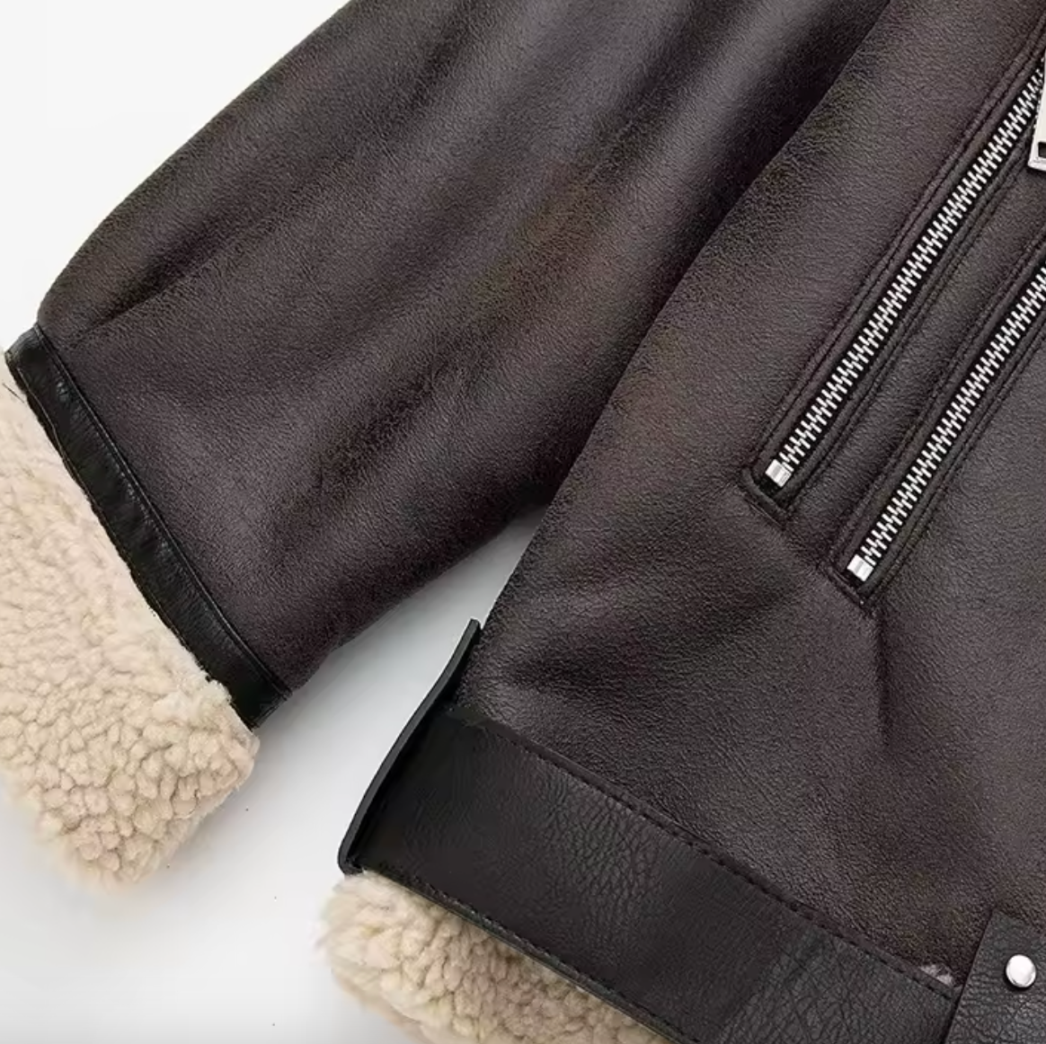 Veste avec fausse fourrure style vintage