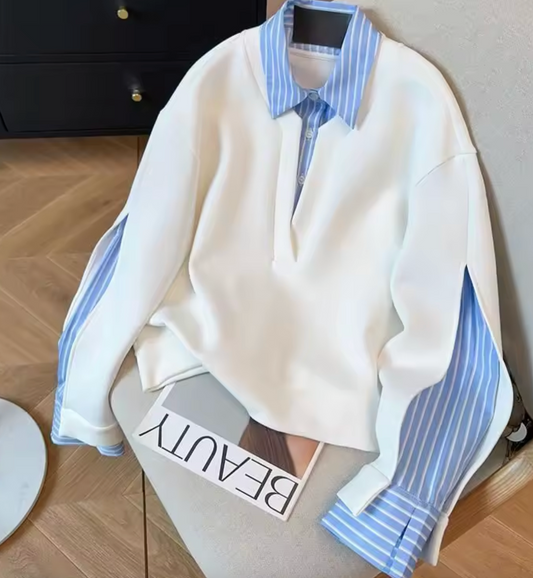 Sweat à capuche rayé deux pièces