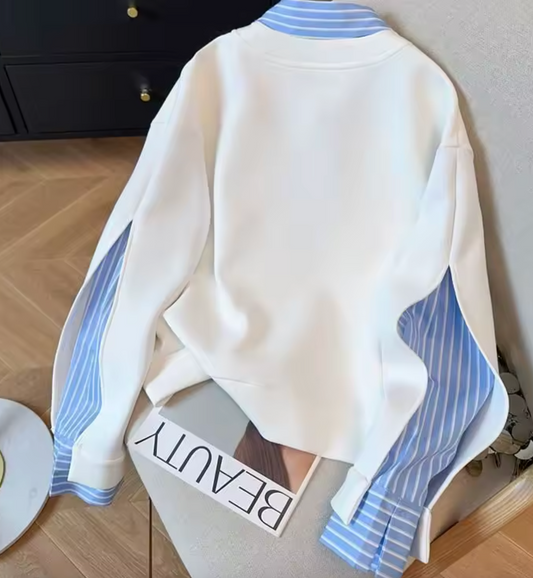 Sweat à capuche rayé deux pièces