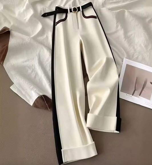 Pantalon décontracté à rayures latérales