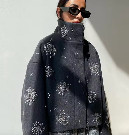 Manteau chic avec strass