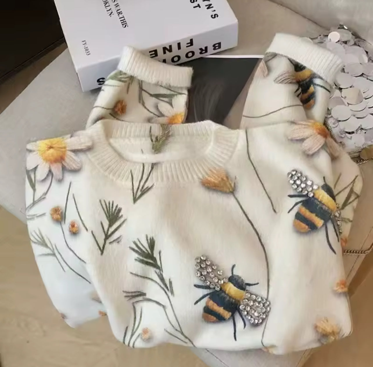 Pull élégant avec strass